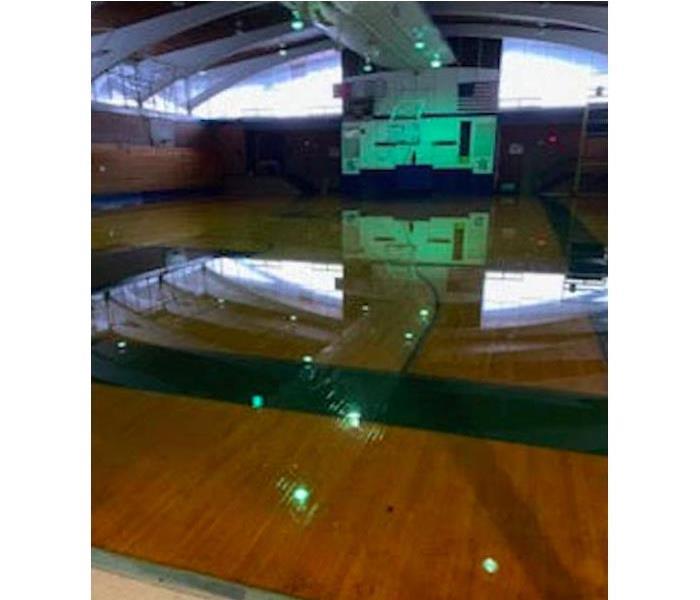 Standing water in gym.