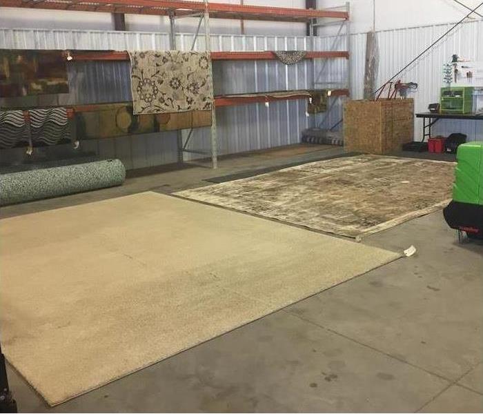 Rugs placed on the floor ready to be clean